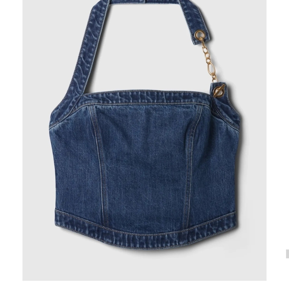 Cult Gaia X Gap Blue Denim Crop Top